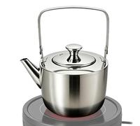 Teiera in acciaio - Bollitore in metallo bollente da 1,3 l con infusore e manico resistente al calore | Teiera ad acqua durevole per domestica ristorante viaggio appartamento