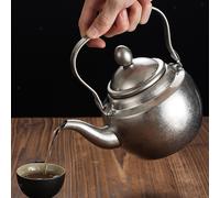Teiera in acciaio inossidabile con coperchio e infusore per uso domestico,