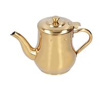 Teiera in Acciaio Inossidabile con Infusore, Tè Bollitore Filtro Contenitore Olio Latte Pentola per Cucina Hotel Ristorante Teiera Classica Piano Cottura Lucidata a Specchio 500ml(oro)
