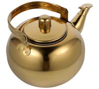 Teiera in Acciaio Inox 1,5 per Tè e Acqua, Oro | Interno Pulito, Facile da Tenere, Uso Casa e Viaggio, Sicura, senza Rischio di Crepe