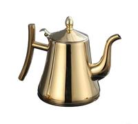Teiera in acciaio inox compatibile con fornelli a induzione, con filtro infusore per tè integrato, fondo ispessito e manico per stabilità e comfort durante il processo di infusione (1,0 L oro)