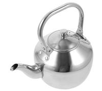 Teiera in Acciaio Inox con Manico, 1,2, per Tè e Acqua | Coperchio e Fori Filtranti, Beccuccio Stretto, Finitura Lucida, Uso su Fornello per Latte e Preparazioni