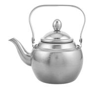 Teiera in Acciaio Inox da 1l con Infusore e Colino, Argento | Riscaldamento Rapido e Uniforme, Manico Retrò, per Acqua e Blooming Tea in Ufficio o Campeggio