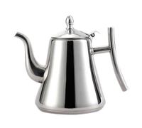 Teiera in Acciaio Inox da 2,4 Litri con Collo D'Oca e infusore Rimovibile per tè Sfuso e bustine, Ideale per casa, Cucina, Ristorante e Ufficio, Adatta ai fornelli (2,4 l/81 oz).