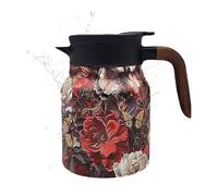 Teiera in acciaio inox Floral Teiera per infusione di tè bollitore, beccuccio resistente alle perdite, elegante teiera da 1000 ml per servire in casa, teiera con stampa floreale per uso in ufficio