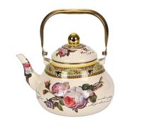 Teiera in acciaio smaltata vintage con design floreale, teiera for acqua calda bollente for riunioni di famiglia e decorazioni for la casa, teiera smaltata facile da pulire(22.5cm)