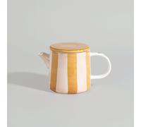 Teiera in ceramica a righe e motivo floreale multicolore, 0,870 l