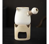 Teiera in ceramica e supporto per scalda tè per picnic con acqua calda