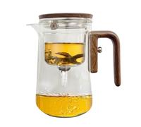 Teiera in con infusore | Bollitore da tè sicuro per piano cottura | infusore rotondo | design con manico in legno, filtro rimovibile per il tè, coperchio a prova di fuoriuscite, ideale per uso
