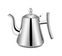 Teiera in metallo di grande capacità con filtro in rete di acciaio inossidabile, bollitore for caffè, tè, latte ecc.(Silver,L)