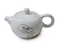 Teiera in porcellana, 6 once piccola teiera bianca cinese Gongfu Tea Set (nuvole auspici)