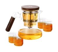 Teiera in Vetro con Infusore,The Harmony Pot,Teiera MAGIC Enchantipot,Teiera Enchanti,Teiera con Filtro Resistente al Calore Bollitore per tè in Vetro per Sala da tè Aziendale Domestica