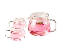 Teiera in vetro resistente al calore teiera da caffè teiera per fiori per la casa pentola per succo 500 ml (colore: trasparente Dimensioni: 10,5 x 10 cm/B)