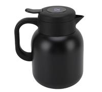 Teiera isolata, display digitale della temperatura da 1500 ml Pentola di ritenzione calda e fredda Dispenser di acqua sottovuoto in acciaio inossidabile con infusore per bevande (Nera)