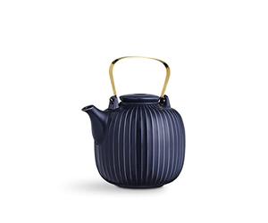 Teiera Kähler 1,2 l Hammershøi design leggendario Timeless per il tè, blu