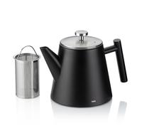 teiera kela con inserto per colino, teiera in acciaio inox da 1l MODENA, teiera a doppia parete per tè sfuso e bustine di tè, bollitore per tè, nero opaco