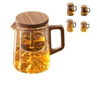 Teiera magica con infusore per tè, teiera creativa in vetro magico, per foglie di tè sfuse, beccuccio antigoccia, facile da pulire, infusore (trasparente, 500 ml)