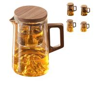 Teiera magica con infusore per tè, teiera creativa in vetro magico, per foglie di tè sfuse, beccuccio antigoccia, facile da pulire, infusore (trasparente, 750 ml)
