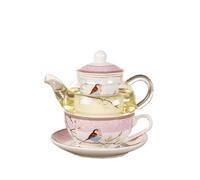 Teiera nel Ceramica Fiore Fiore Tazza Piattino Set di Pentole nel V7876