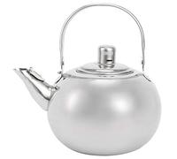 Teiera per Fornelli, Bollitore 1.2L con Colino da Tè e Manico in Acciaio Inox Acqua Bollente Caffettiera Classico Fornello Fondo Piatto Adatto Gas Fornello Elettrico Induzione Fuoco Argento(16cm)