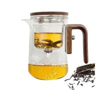 Teiera sfusa, filtro per foglie di tè trasparente resistente al calore, decanter per teiera in con manico in legno, migliore teiera anti-fuoriuscita, bollitore da tè per appartamento, ecc