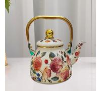 Teiera smaltata, teiera floreale, bollitore per acqua addensata per cucina,