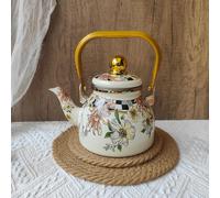 Teiera smaltata, teiera floreale, bollitore per acqua addensata per cucina,