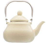 Teiera smaltata, tradizionale a forma di pera, con manico in acciaio, bollitore per acqua ispessita per fornelli a induzione e fornelli a gas