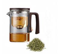 Teiera Vetro Borosilicato con Infusore, Teiera Magica Controllo a Pressione in Vetro con Manico, Heat Resistant Glass Teapot per Casa, Posto di Lavoro (550ml)