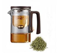 Teiera Vetro Borosilicato con Infusore, Teiera Magica Controllo a Pressione in Vetro con Manico, Heat Resistant Glass Teapot per Casa, Posto di Lavoro (750ml)