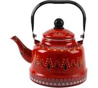 Teiere, Bollitore da tè vintage smaltato - con manico ergonomico pieghevole(Red,1.1L)