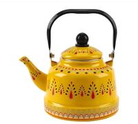 Teiere, Bollitore da tè vintage smaltato - con manico ergonomico pieghevole(Yellow,1.1L)