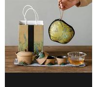 Teiere Forno Portatile Cambiamento Set Ceramica Kung Fu Retro Green Tazza Tè Teaset Teiera Campeggio Esterna 1 Pentola 3 Tazze Regalo Set Da Tè In Porcellana