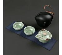 Teiere Set Da Tè Doppio In Porcellana Regalo Per La Decorazione Della Casa Tazza TèDa Viaggio Portatile Teiera Moderni In Ceramica Verde Pallido Set Da Tè In Porcellana(E)