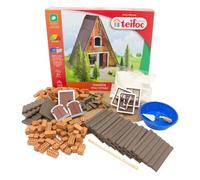 teifoc 5230 - Cassetta per costruzioni in pietra, 160 componenti, kit creativo in materiali naturali, kit fai da te, giocattolo da costruzione per bambini a partire da 8 anni e adulti