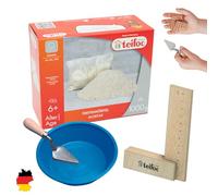 teifoc 9902 - Mini mestolo, ciotola per malta, 1.000 grammi di malta solubile in acqua e angolo, set fai da te per ragazze e ragazzi, fai da te per bambini 4 5 6 anni, set fai da te per bambini