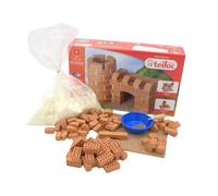 Teifoc TEI 4070 - Cassetta per costruzioni in pietra - Castello/portapenne, giocattolo creativo per bambini dai 6 anni in su, giocattolo educativo per giochi creativi, giocattolo Montessori