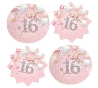 teikart Set di stoviglie decorative per 16 compleanno, per ragazze, per 20 persone