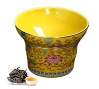 Teile in porcellana - Filtro per il tè dipinto in oro, dispositivo per infusione per tazza da tè in rete | per il tè in porcellana, setaccio in stagno sciolto in ceramica,