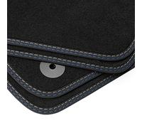 teileplus24 BDV659 Velours tappetini doppia cucitura per Volkswagen Golf Plus 5/6 2005-2014, Cucitura:Blu/Argento