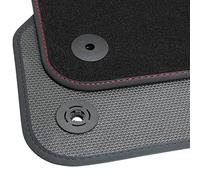 teileplus24 BGF403 Tappetini per tutto l'anno per Volkswagen Golf Plus 5 6 2005-2014 Impermeabile, Cucitura:Rosso