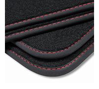teileplus24 BV564 Tappetini in Velluto per Mercedes-Benz GLA H247 2020- con Piastra per i calci, Cucitura:Rosso
