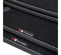 teileplus24 EF152 Tappetini Exclusive-line Design per Volkswagen T5, T6, T6.1 2003-07/2024 con cucitura decorativa, Cucitura:Argento