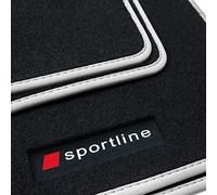 teileplus24 PV210 Tappeti in gomma Sportline Design per Audi Q3 F3 2018-, Bordo:Argento