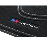 teileplus24 F651-FBA Tappetini Sportline Design per BMW 1er E87 2004-2011 Cuciture Decorative