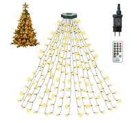 TEINNGO Luci Albero di Natale 400 LED, 2 m con Anello, Telecomando, 8 Modalità, Timer e Memoria, Luci LED Dimmerabili per Albero di Natale e Decorazioni Natalizie