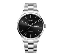 TEINTOP I&W Orologio Automatico Mens Orologi Meccanici Orologio Da Polso Movimento Giapponese, argento, nero, Bracciale