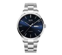 TEINTOP I&W Orologio Automatico Mens Orologi Meccanici Orologio Da Polso Movimento Giapponese, argento e blu, Bracciale