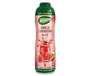 Teisseire Sciroppo per bevande alla fragola e alla vaniglia 0% - 600 ml - sciroppo che ha un sapore proprio come il frutto