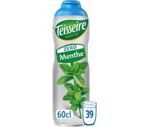 Teisseire Zero Zuccheri, Sciroppo di Menta Verde per Bevanda Rinfrescante, Cocktail, Bottiglia da 60cl
